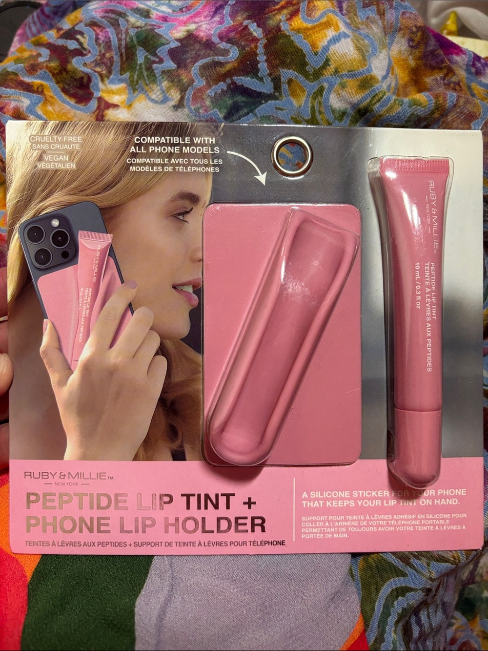 Peptide lip tint + phone lip holder